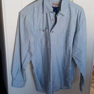 High Sierra blue check dress shirt cotton med. Mens